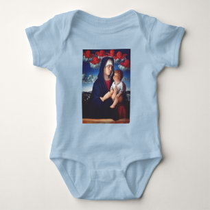 Jungfrau Maria und Kind Klassische Religiöse Kunst Baby Strampler