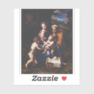 Jungfrau Maria und Kind mit Johannes dem Täufer Aufkleber