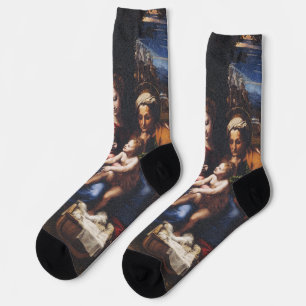 Jungfrau Maria und Kind mit Johannes dem Täufer Socken