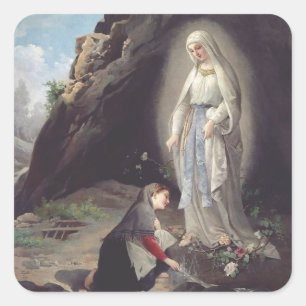 Jungfrau Maria von Lourdes Quadratischer Aufkleber