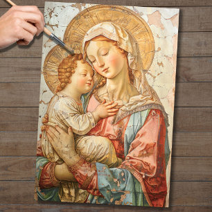 Jungfrau Mary and Baby Jesus 3 Decoupage Paper Seidenpapier