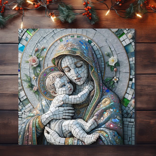 Jungfrau Mary and Baby Jesus | Mosaikstatue Poster (Von Creator hochgeladen)