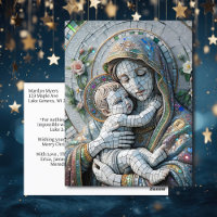 Jungfrau Mary and Baby Jesus | Mosaikstatue