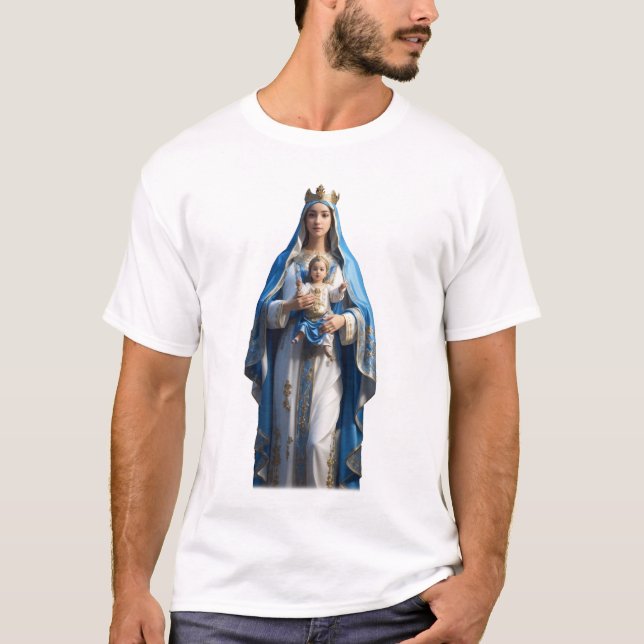Jungfrau Mary and Baby Jesus T-Shirt (Vorderseite)