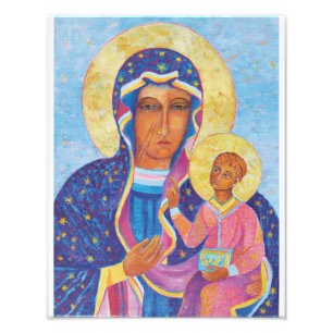 Jungfrau Mary and Child Jesus Black Madonna Mary Fotodruck