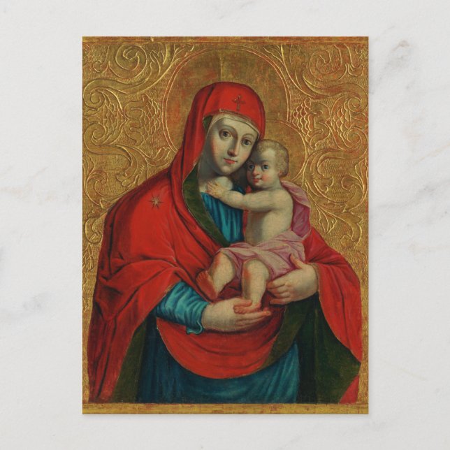 Jungfrau Mary and Jesus Child von Jan Rombauer Postkarte (Vorderseite)
