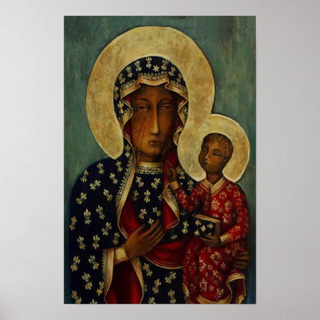 Jungfrau Mary Black Madonna von Czestochowa Poster (Vorne)