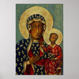 Jungfrau Mary Black Madonna von Czestochowa Poster
