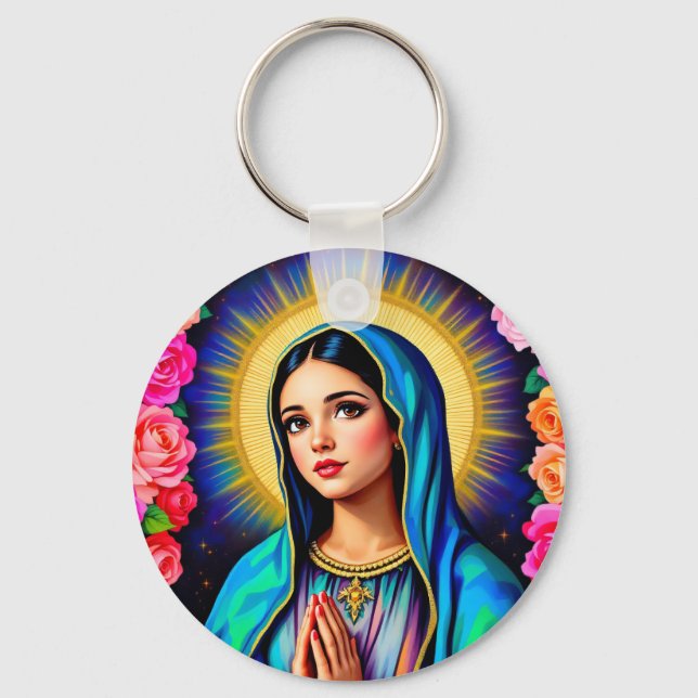 Jungfrau Mary Family Foto Niedlich Schlüsselanhänger (Vorderseite)