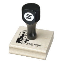 Jungfrau Mary Fatima Heilige Rosary Unbeflecktes H Gummistempel