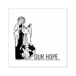 Jungfrau Mary Fatima Heilige Rosary Unbeflecktes H Gummistempel