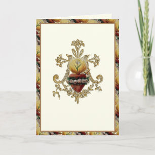 Jungfrau Mary Floral Monogram unakulieren Karte