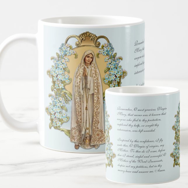 Jungfrau Mary floral Religiöse Lady of Fatima Kaffeetasse (Von Creator hochgeladen)