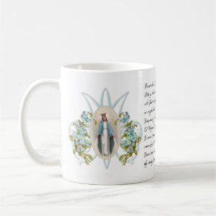 Jungfrau Mary Floral religiöse Memorare    GebetCo Kaffeetasse