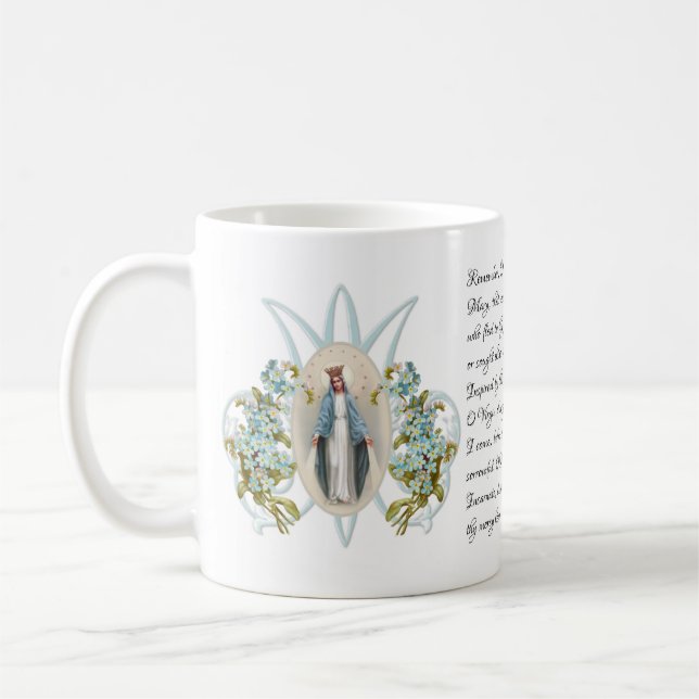 Jungfrau Mary Floral religiöse Memorare    GebetCo Kaffeetasse (Links)