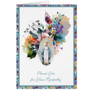 Jungfrau Mary Floral Religious Beerdigung Beileid