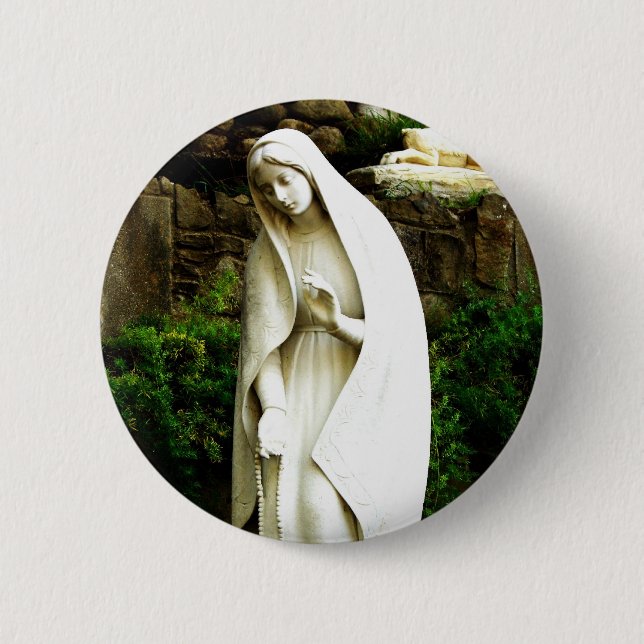 Jungfrau Mary Garden Statue Button (Vorderseite)