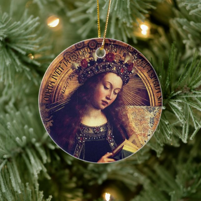Jungfrau Mary - Gent Altarpiece von Jan van Eyck Keramik Ornament (Baum)