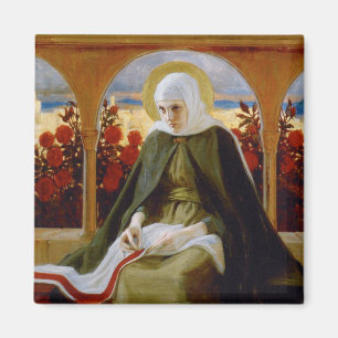 Jungfrau Mary in the Rose Garden (Albert Edelfelt) Magnet