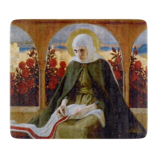 Jungfrau Mary in the Rose Garden (Albert Edelfelt) Schneidebrett (Vorderseite)