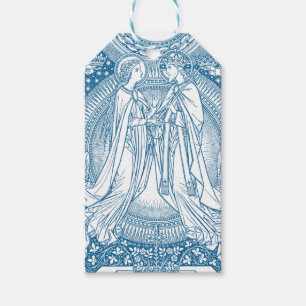 Jungfrau Mary & Jesus Blue & White Elegante Wrappi Geschenkanhänger