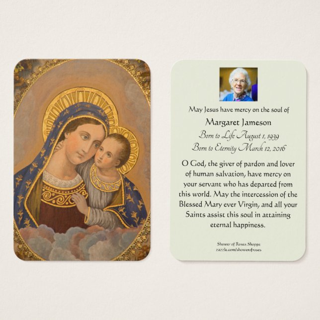 Jungfrau Mary Jesus Good Counsel Beerdigung Religi (Vorne & Hinten)