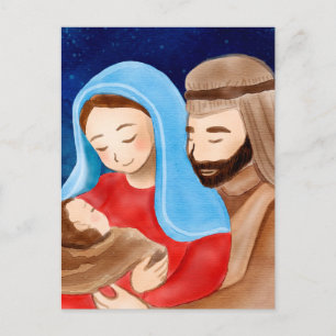 Jungfrau Mary Jesus Krippe Weihnachten Postkarte