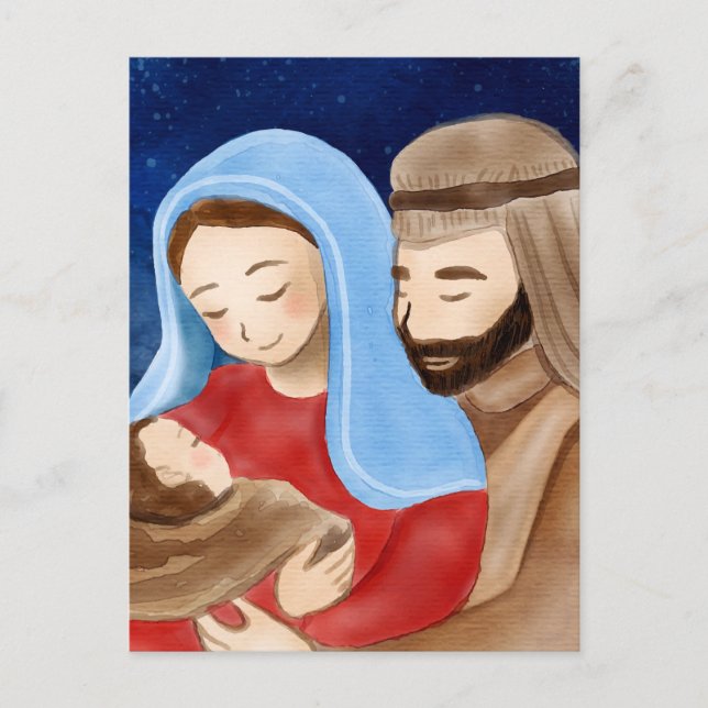 Jungfrau Mary Jesus Krippe Weihnachten Postkarte (Vorderseite)