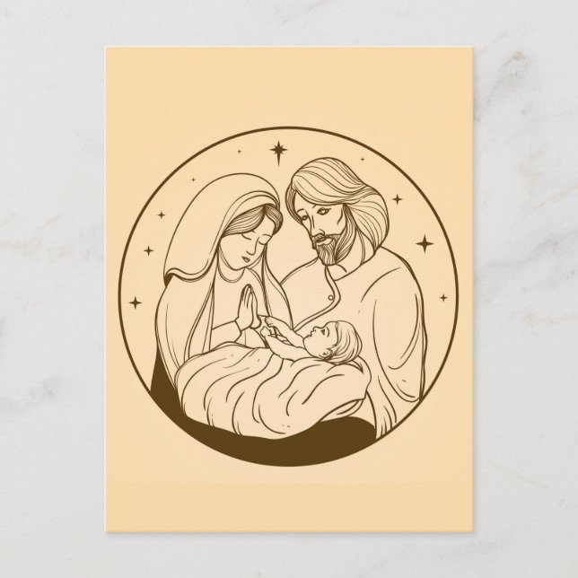 Jungfrau Mary Jesus Krippe Weihnachten Postkarte (Vorderseite)