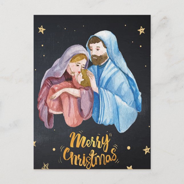 Jungfrau Mary Jesus Krippe Weihnachten Postkarte (Vorderseite)