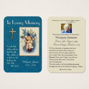 Jungfrau Mary Katholic Funeral Memorial Holcard -