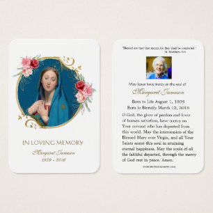 Jungfrau Mary Katholic Funeral Memorial Holcard -