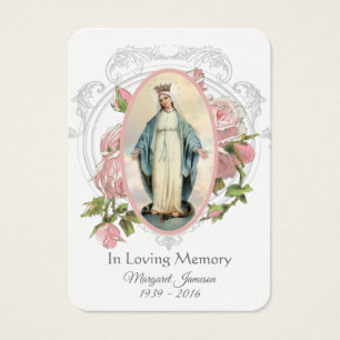 Jungfrau Mary Katholic Funeral Memorial Holcard -