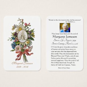 Jungfrau Mary Katholic Funeral Memorial Holcard -