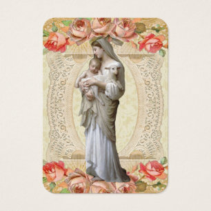 Jungfrau Mary Katholic Funeral Memorial Holcard -