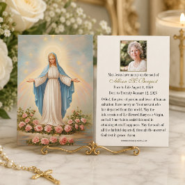 Jungfrau Mary Katholic Funeral Memorial Holcard -