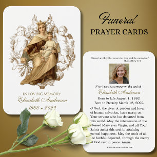 Jungfrau Mary Katholic Funeral Memorial Holcard -