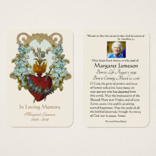 Jungfrau Mary Katholic Funeral Memorial Holcard -