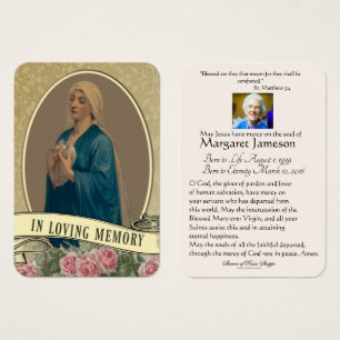 Jungfrau Mary Katholic Funeral Memorial Holcard -