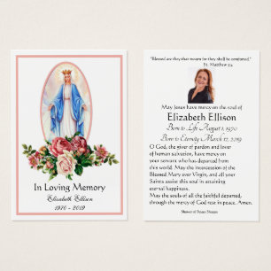 Jungfrau Mary Katholic Funeral Memorial Holcard -