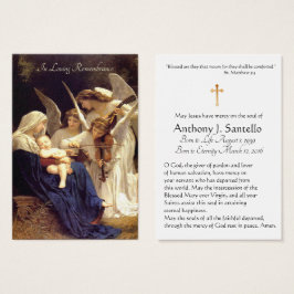Jungfrau Mary Katholic Funeral Memorial Holcard -