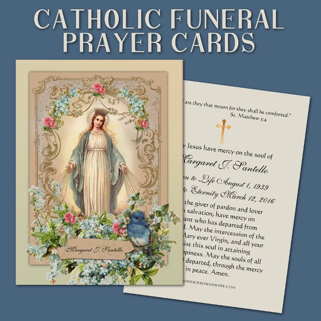 Jungfrau Mary Katholic Funeral Memorial Holcard - Platzkarte (Von Creator hochgeladen)