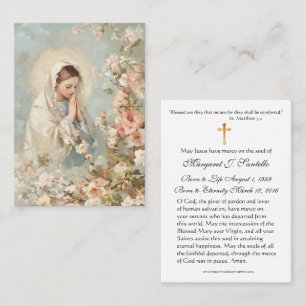 Jungfrau Mary Katholic Funeral Memorial Holcard - Visitenkarte