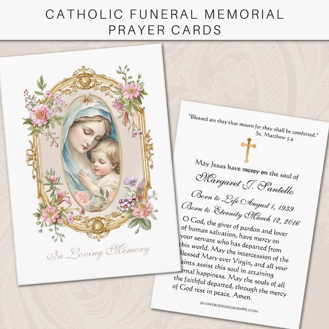 Jungfrau Mary Katholic Funeral Memorial Holcard - Visitenkarte (Von Creator hochgeladen)