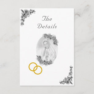 Jungfrau Mary Katholic Silver Wedding Card Begleitkarte