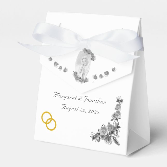 Jungfrau Mary Katholic Silver Wedding Geschenkschachtel (Vorderseite)