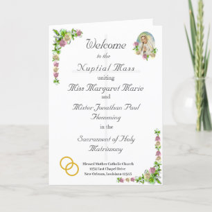 Jungfrau Mary Katholic Wedding Program Programm