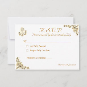 Jungfrau Mary Katholic Wedding Response Card RSVP Karte