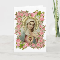 Jungfrau Mary Katholische religiöse Blumen Vintag