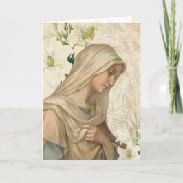 Jungfrau-Mary-Lilien-religiöser Engel Vintag Karte